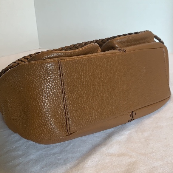 BRIGHTON Pebble Leather Braided Brown Shoulder Bag - Picture 13 of 16